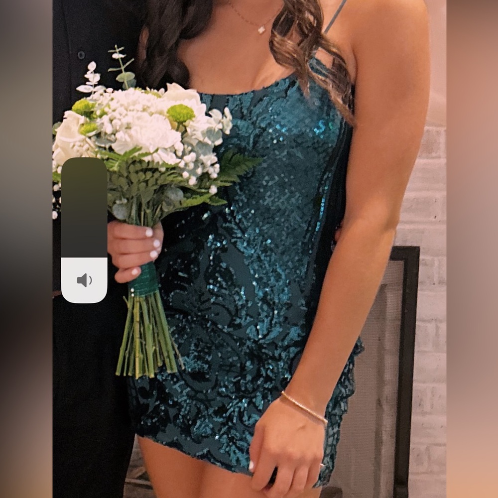 Green mini dress